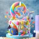 Purple 0 Birthday Number Candles,Glitter Blue Purple Pearls Mermaid Tail Number Birthday Candles for Girls Women Mermaid Themed Party Decorations Party Favors Cake Topper