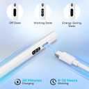 MoKo Stylus Pen for iPad 2018-2025, USB-C Fast Charging Pencil with LED Power Display Tilt Sensitivity for Apple iPad A16/11/10/9/8/7/6, Air 7/6/5/4/3/M3/M2, Pro 13"/12.9"/11"/M4, Mini 7/6/5, White