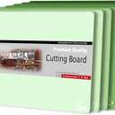 ZVP Plastic Cutting Boards for Kitchen, Flexible Cutting Mats, Gradient Green Chopping Boards with Food Icon, Non-Slip, Non Porous, BPA Free, Dishwasher Safe