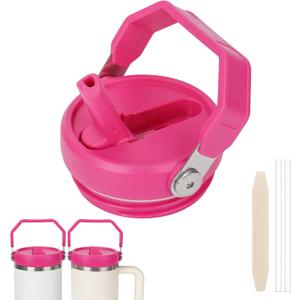 30oz Lid for Stanley Iceflow 2.0 Tumbler, Detachable Flip Straw Leak Proof Twist On Lids for Stanley Quencher and ProTour, Full Clean No Spill Flip Top Cover for 30oz StanleyCup Accessories, Rose