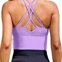 XUNYU Sports Bras for Women High Support Longline Workout Tank Tops Built in Bra Padded Strappy Yoga Crop Top Cross Gym (Medium)