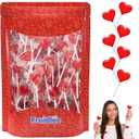 Fruidles 120 Lollipops Mini Red Heart Shaped Strawberry Flavored Individually Wrapped, 5g 120 Lollipops 2 Pounds (EXP 06/08/27)