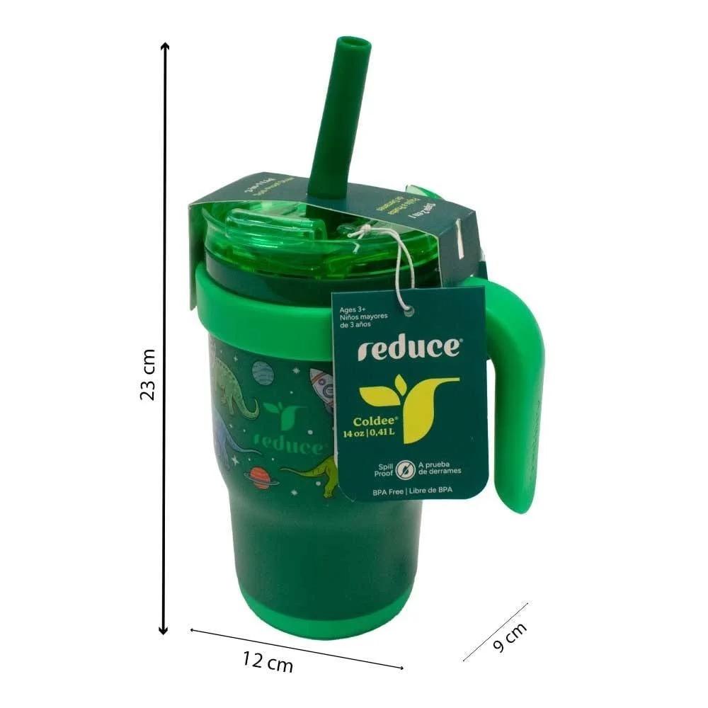 Green Dinosaur Design Plastic Thermos 410ml