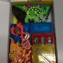 Magnetic Tiles with 4 Dinosaur Toys - Jurassic Scenes Dino World Magnet Tiles for Kids, Magnetic Building Blocks Set for Boys Girls Ages 3+, Sensory Toddler Creative Games Easter Birthdays Gifts