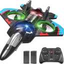 RC Plane for Kids Adults, Foam Remote Control Airplanes Fighter Jet Drone with 2 Batteries, 360 Flip, LED Light, Stunt Roll, Altitude Hold, Easy to Fly for Beginners, Toy Gift for Boys Girls 8-16+