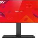 Universal Swivel TV Stand Table Top Mount Stand for 43 to 85 inch TVs, 8 Level Height Adjustable with Tilting, Heavy Duty Tempered Glass Base, Holds up 110lbs, MAX VESA 400x600mm, Black