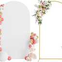 Wokceer 7.2 FT Wedding Arch Backdrop Stand and White Arch Cover, Metal Arch Stand with Arch Stand Cover for Birthday Party Wedding Ceremony Bridal Baby Shower Event Decor, Beige