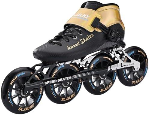 SLJJLHX Inline Speed Skates for Men Women,Professional Carbon Fibre Inline Skates Adult Male,High Performance Fitness Racing Skates,Unisex, Size 41