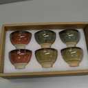 Eorbow 6 Pack 2oz Ceramic Tea Sake Cups, Handcrafted Chinese Kungfu Tea Cup, Japanese Sake Cup Set, Small Tea Cup for Soju Shot, Matcha, Saki, Asian Tea Accessories, 6 Colors