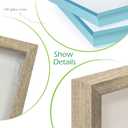 FrameWorks 11x14 Driftwood Wooden Shadow Box Frame  Soft Felt Back, Tempered Glass, and Included Elegant White Ball Push Pins (Natural)