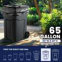 Plasticplace 65 Gallon Trash Bags 1.5 Mil Black Heavy Duty Garbage Can Liners 50 x 48 (50 Count)