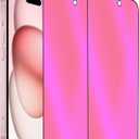 2 Pack Anti-Blue Privacy Tempered Glass for iPhone 15 Plus/iPhone 16 Plus 6.7 inch Mirror Anti-Spy Screen Protector Film Electroplated Gradient Colorful