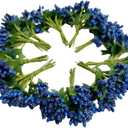 144pcs Artificial Mini Royal Blue Flower Stamen Pistil and Soft Stem,20mm Tiny Berry for DIY Wedding Make Bridal Hair Clips,Cake Top,Wrist Corsage Boutonniere,Candle Rings Wreath Bracelet Flower