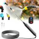 SideKing 23.6" Battery Powered Sprayer Wand, 2025 Upgraded Electric Sprayer Telescopic Wand with 3 Spray Forces, Battery Indicator, 16.4FT Hose, 3 Mist Nozzles for Lawn and Garden