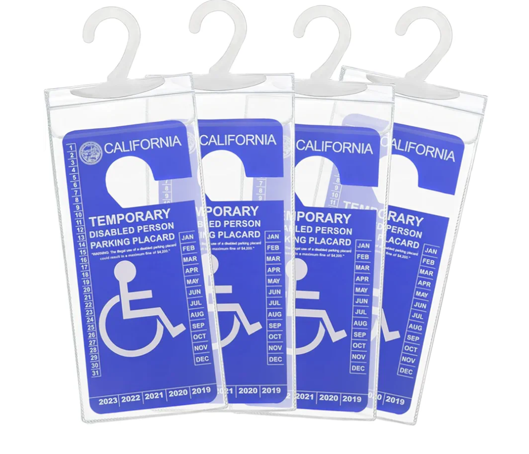 12 PCS Handicap Placard Holder - Ultra Transparent Disabled Parking Permit Placard Protective Holder Cover with Large Hook for Auto Accessories