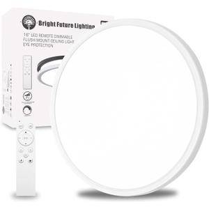 1Pack 20 Inch Remote Control Dimmable Large LED Flush Mount Ceiling Light Panel,40W 4350LM,2700K-6000K Adjustable Color,Ultra Thin Round White Ceiling Light Fixture for Hallway Kitchen Home Office