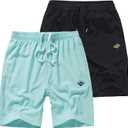 Vcansion 2 Pack Men's Outdoor Lightweight Hiking Shorts Quick Dry Sports Casual Running Shorts with Pockets (XXL)