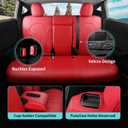 Upgrade for Tesla Model Y Seat Covers 20202024 5-Seater, Full Set Custom Fit, Waterproof Faux Leather, Breathable & Easy to Install RED (Not Fit 2025/2026)