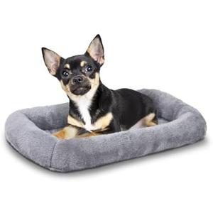 Patas Lague Bolster Dog Bed for Extra Small Dogs 16''x12'', Soft Warm Foam Pet Sofa Bed, Machine Washable Pet Cat Crate Mat for Toy Breeds, Grey