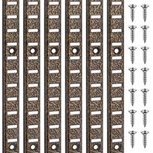 Yaocom 6 Pcs 36 Inch Shelf Pilaster Metal Mortise Mount Pilaster Strip Adjustable Shelf Standards for Wall Shelving System Closet Organization Storage (Bronze)