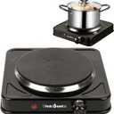 Vivicreate Electric Hot Plate, Portable Countertop Electric Cooktop, Adjustable Temperature Control, 110V Extra Burner for Apartment, Dorm, RV, Small Kitchen (Single Cast Iron Burner)