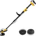 6" Brushless Cordless Power Spin Scrubber Compatible with DeWalt 20V Max (Tool Only), 2-Speed 350 RPM Electric Floor Scrubber with Water Hose Valve, 90° Adjustable Head for Deck, Patio & Driveway