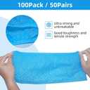 Shoe Covers Disposable - Non-Woven Fabric Shoe Covers for Indoors, Fit Up To 11 US Men and 13 US Women Size to Protect Your Home, Floors and Shoes (Blue, 100 Pack)