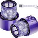 2 Pack Replacement V10 Filters for Dyson V10 Cyclone Series, V10 Animal, V10 Absolute, V10 Total Clean, SV12, Replace Part 969082-01