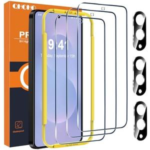 QHOHQ Screen Protector for Samsung Galaxy S25 Edge with Camera Lens Protector, Top 9H+ Tempered Glass, Full Coverage, Ultra Durable, with Easy Installation Tool [15+15 Pack]