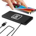 ZPSHYD Wireless Car Charger Charging Pad 15W Non Slip Fast Charging Phone Charger 4 Charging Modes, Compatible with Android iOS Qi Devices (1m Cable USB Port)