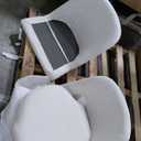 Upholstered Dining Chairs with Rolling Casters Set of 2, Armless Mordern Swivel Chair with Wheels for Dining Room Living Room Kitchen Bedroom(Cream)