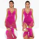 Popilush Swim Dress for Women One Piece Swimsuits Tummy Control Slimming Mesh Sheer Sarong Wraps Bathing Suits XXL