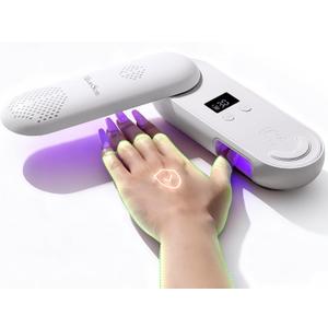 MelodySusie Compact Cordless UV Nail Lamp, P-PLUS20F with Innovative Rotatable Panel & UV Protection Design, Rechargeable UV Light Cures All Gels, Especially Rhinestone Glue & Liner Gel Polish Pink