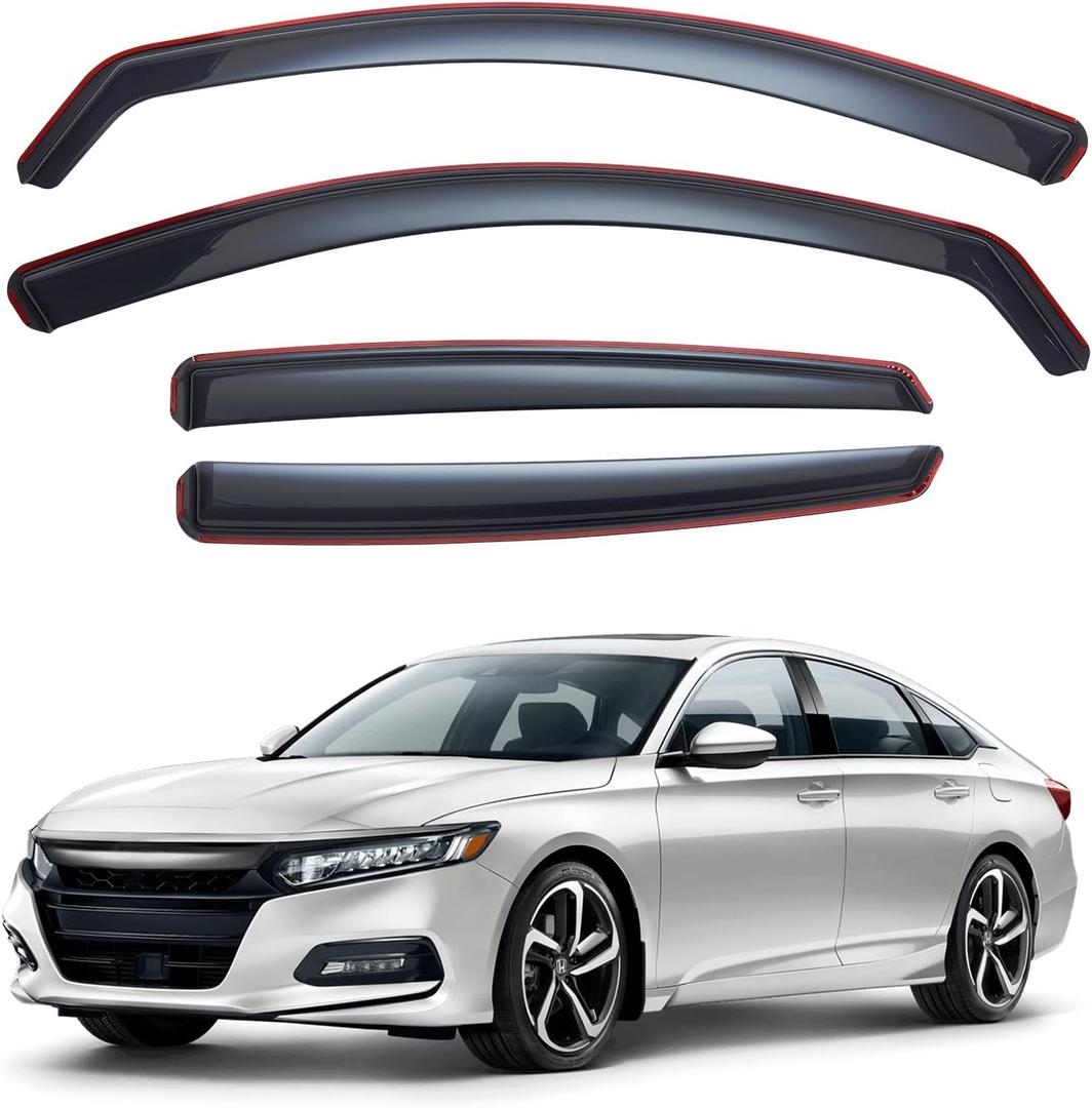 in-Channel Rain Guards for Honda Accord 2018-2022 Side Windows Vent Deflectors Visors Shades 4Pcs
