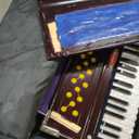 Harmonium Musical Instrument, Maharaja Musicals, 9 Stops, 3 1/2 Octave, Double Reed, Coupler, Dark Mahogany, 2024-25 Model, Standard, Padded Bag, A440 Tuned, Indian Sangeeta Harmonium - DC