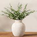 Vanselia Ceramic Flower Vase Home Decor - Small Farmhouse Table Vases Rustic Vintage Living Room Kitchen Bedroom Decorations for House Book Shelf Office Coffee Desk Dining Fireplace (6" Rustic)