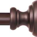 Bronze Curtain Rods for Windows 16.5-45 inch,3/4 inch Heavy Duty Adjustable Decorative Curtain Rod with Modern Finials,Window Rods for Bedroom, Living Room,Patio and Kitchen