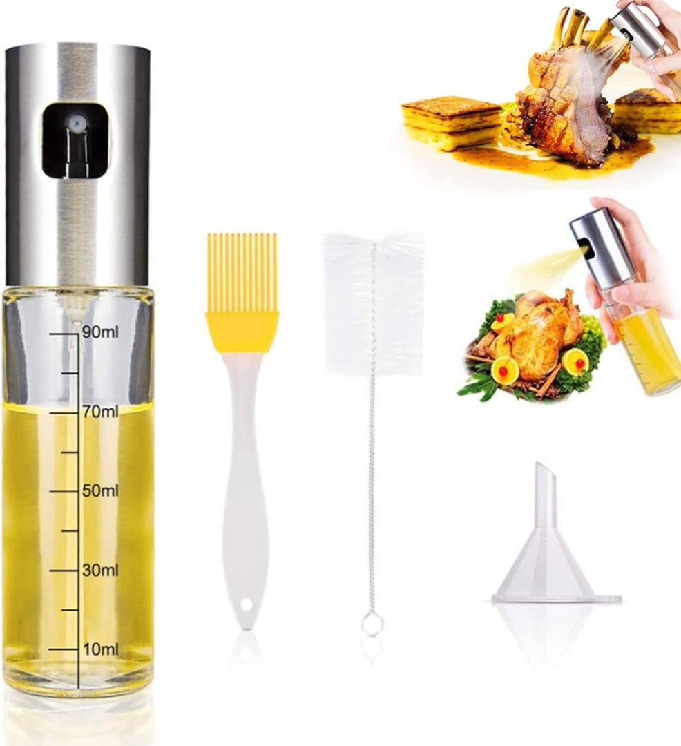 Olive Oil Sprayer,Butter Sprayer for Popcorn,100ml Oil Spray for Cooking, Spray Bottle Olive Oil Sprayer Mister for Cooking, BBQ, Salad, Baking, Roasting, Grilling(Manua)