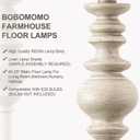 BOBOMOMO 64.25" Farmhouse Floor Lamp for Living Room, Tall Antique White Standing Lamp with Rotary Switch, Vintage Reading Lamp for Bedroom & Nursery, Rustic Home Decor Corner Lamp
