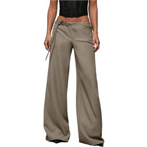 GORGLITTER Women's Low Rise Going Out Formal Dress Pants Wide Leg Work Slacks Pants Business Casual Outfits Trousers L
