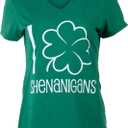 Women's Holiday Costume Tee Shirt Tops, Halloween Christmas Pirate Ladies T-Shirt (Green, M)
