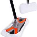 Dust Cleaning Sweeper Mopping - Orange and Grey Durable Mop Set - Lightweight - Great for Kitchen, Home, Garage and Office - Hardwood Tile Laminate Floor Cleaner - Removable Slipper