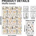 2 Pcs Kitten Kitchen Towels Cartoon Geometric Cat Kitchen Towels, Gift for Women Friend Coworker Sister Cats Lover, Suitable for Homes Bathrooms Restaurant Hotel Cafe Farmhouse Decor