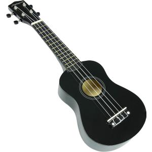RockJam, 4-String Ukulele, Right, Black, Soprano (UK-222-BK)