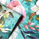 HAOKHOME Floral Peel and Stick Wallpaper Teal Green/Pink Removable Textured for Bedroom Nursery Decorations 17.7in x 6.5ft