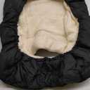 Orzbow Car Seat Covers for Babies Winter, Universal Baby Car Seat Cover with Adjustable Collar, Waterproof Carseat Cover with Zipper, Warm Coral Fleece, Detachable and Machine Washable, Black 