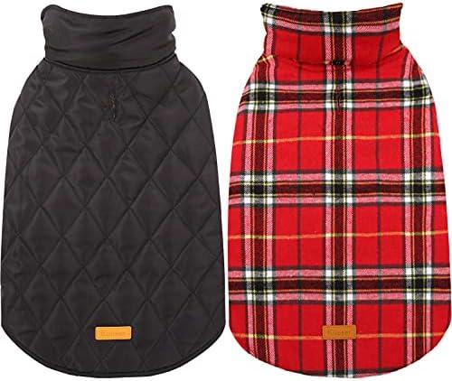 Amazon.com : Kuoser Waterproof Dog Coat, Reversible Dog Jacket for Medium Dogs, Adjustable Durable Doggie Winter Coat Warm Puppy Cold Weather Apparel from Small to Large Breed, Bright Red M : Pet Supplies