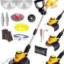 Cordless Weed Wacker for Dewalt 20V, 4 in 1 Lightweight Cordless String Trimme,12" Weed Eater Battery Powered, Brush Cutter for Lawn, Yard and Bush Trimming (No Battery) (Yellow)