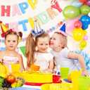 CANREVEL Pre-Strung 3D Happy Birthday Banner, 3 PCS Happy Birthday Felt Garland, Pom Pom Garland, Triangle Fabric Garland Bunting, Reusable Birthday Decorations for Women Men Girls Boys, Pastel