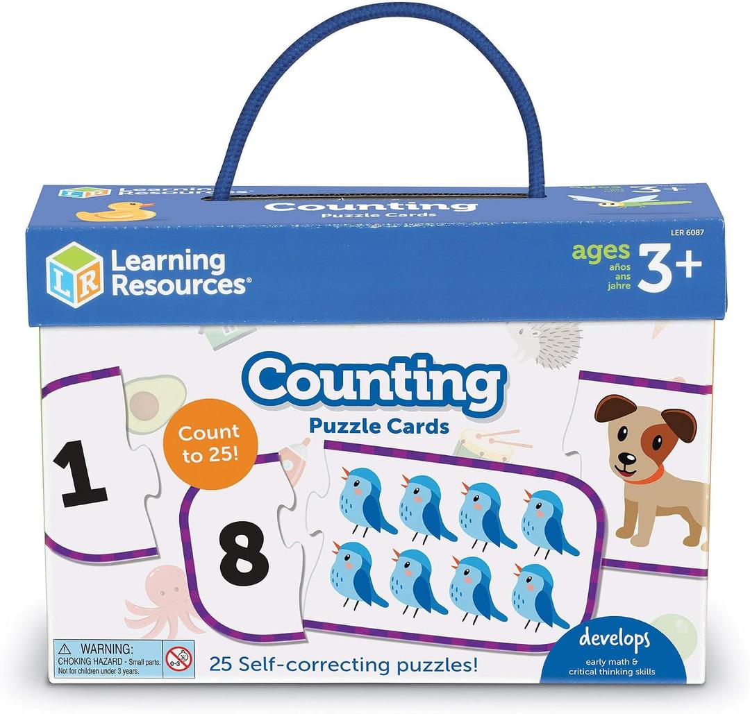 Learning Resources Counting Puzzle Cards, Kindergarten Readniness, Self Correcting Puzzles, Ages 3+